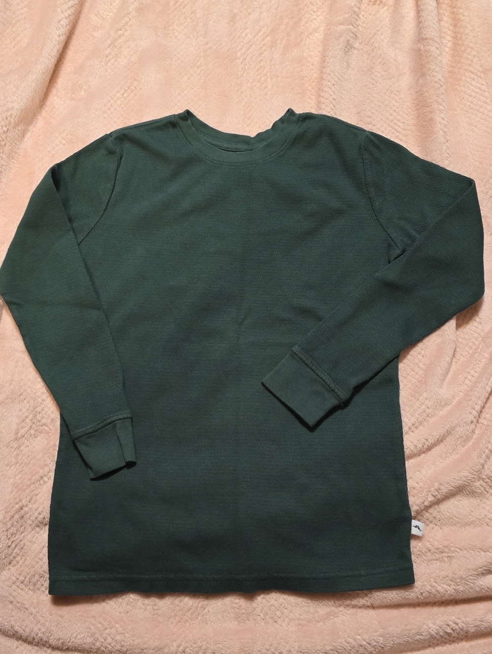 Boy's Tommy Bahama Dark Green Long-Sleeve Thermal Crewneck Sweater Sz L